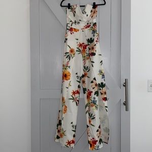 White floral jumpsuit